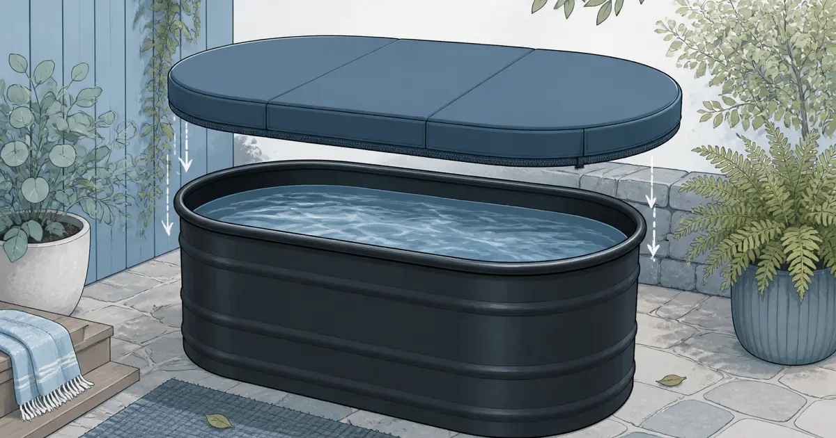 Flat illustration for Cold Plunge Cover: How to Choose the Right Lid for Your Tub