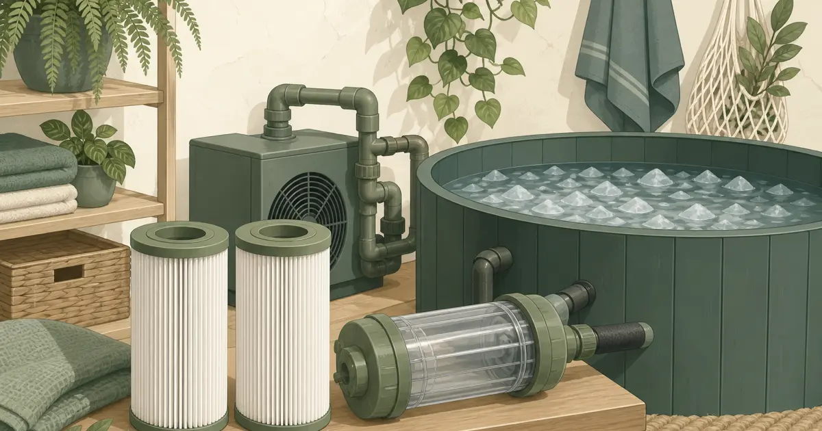Flat illustration for Cold Plunge Filter Replacement: How to Match Size and Micron Rating