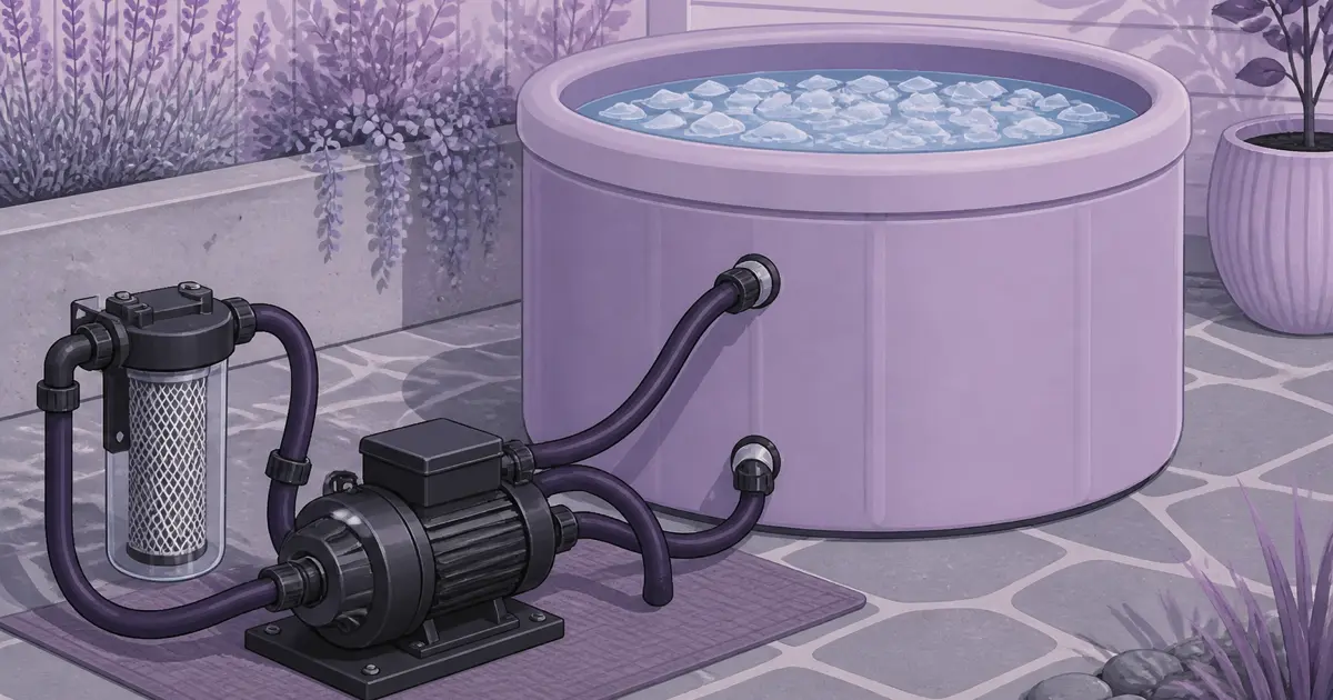 Flat illustration for Cold Plunge Pump: How to Choose a Circulation Pump for a DIY Loop